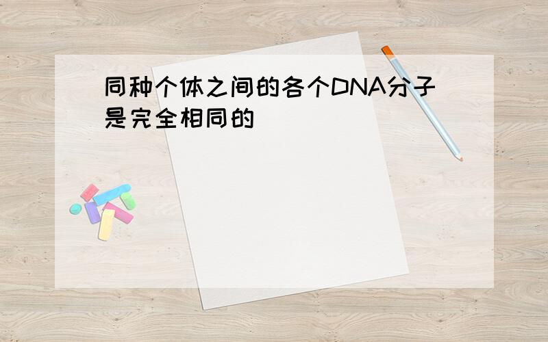 同种个体之间的各个DNA分子是完全相同的