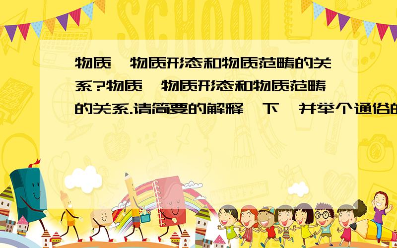 物质,物质形态和物质范畴的关系?物质,物质形态和物质范畴的关系.请简要的解释一下,并举个通俗的例子.