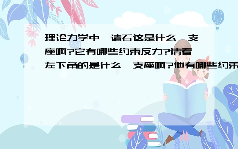 理论力学中,请看这是什么铰支座啊?它有哪些约束反力?请看左下角的是什么铰支座啊?他有哪些约束反力?