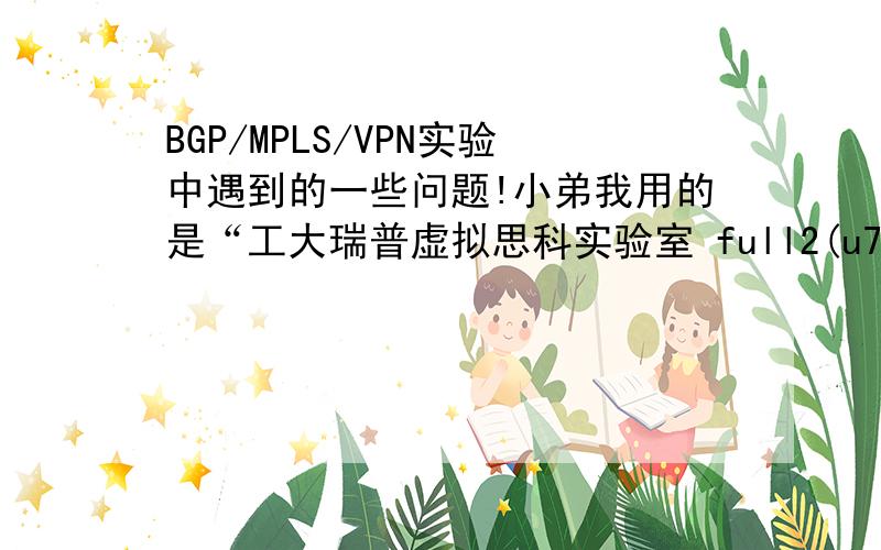 BGP/MPLS/VPN实验中遇到的一些问题!小弟我用的是“工大瑞普虚拟思科实验室 full2(u7.2)”版的模拟器当我输入：R3(config)#router ospf 1 vrf AS时,会出现：OSPF process 1 cannot start.There must be at least one 