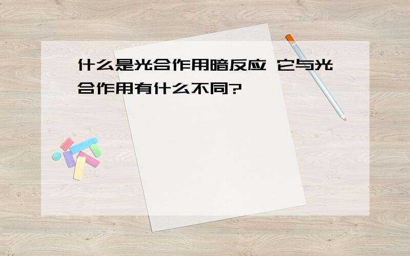 什么是光合作用暗反应 它与光合作用有什么不同?