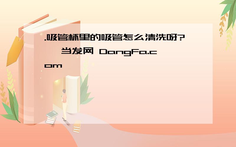 .吸管杯里的吸管怎么清洗呀?★ 当发网 DangFa.com ★