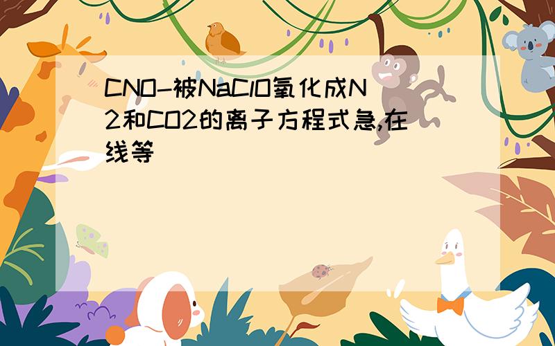 CNO-被NaClO氧化成N2和CO2的离子方程式急,在线等