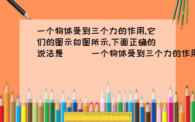 一个物体受到三个力的作用,它们的图示如图所示,下面正确的说法是 （ ）一个物体受到三个力的作用,它们的图示如图所示,下面正确的说法是 （ ）A．这三个力都相等B．这三个力中只有F1和F