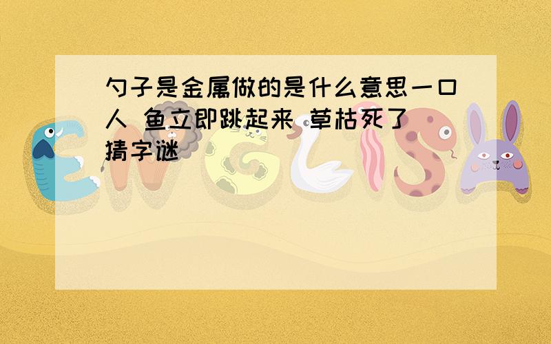 勺子是金属做的是什么意思一口人 鱼立即跳起来 草枯死了 猜字谜