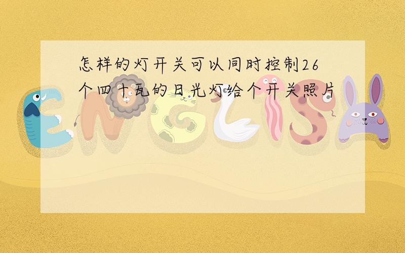 怎样的灯开关可以同时控制26个四十瓦的日光灯给个开关照片