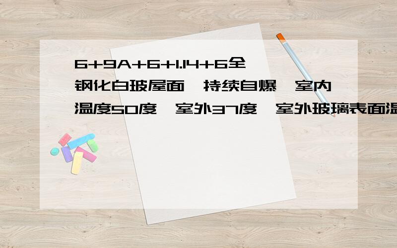 6+9A+6+1.14+6全钢化白玻屋面,持续自爆,室内温度50度,室外37度,室外玻璃表面温度75度,什么原因啊