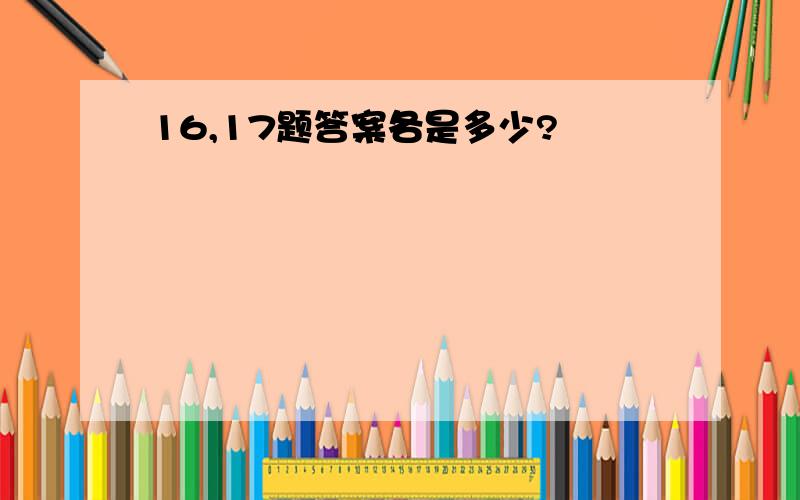 16,17题答案各是多少?