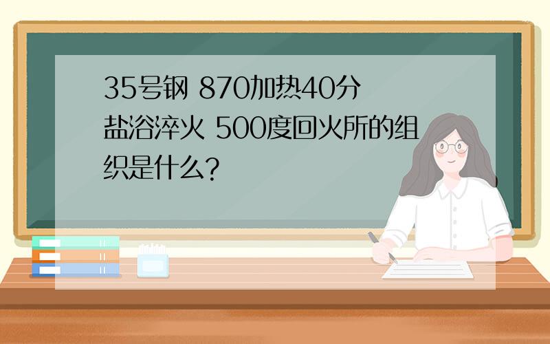 35号钢 870加热40分 盐浴淬火 500度回火所的组织是什么?