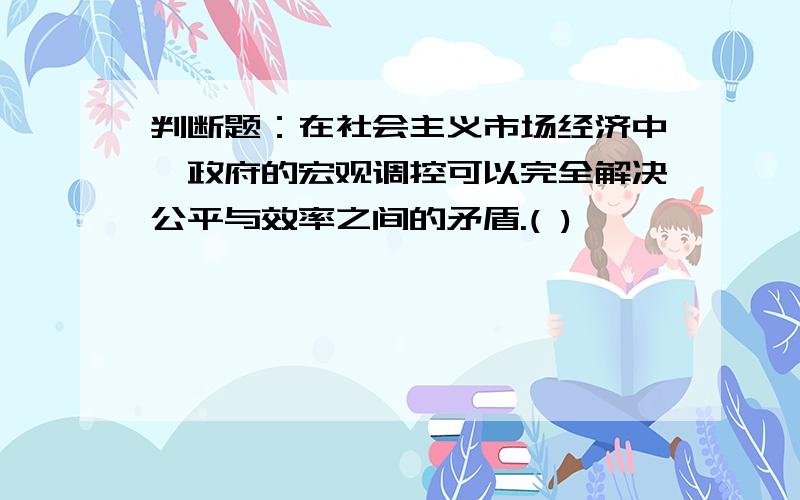 判断题：在社会主义市场经济中,政府的宏观调控可以完全解决公平与效率之间的矛盾.( )