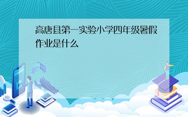 高唐县第一实验小学四年级暑假作业是什么