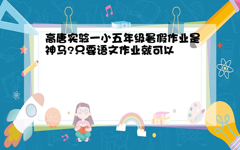 高唐实验一小五年级暑假作业是神马?只要语文作业就可以