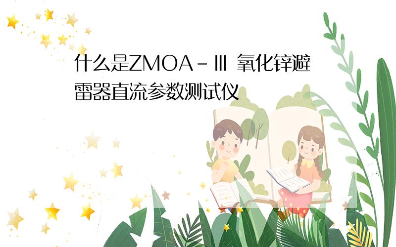 什么是ZMOA-Ⅲ 氧化锌避雷器直流参数测试仪