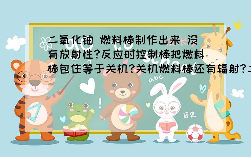 二氧化铀 燃料棒制作出来 没有放射性?反应时控制棒把燃料棒包住等于关机?关机燃料棒还有辐射?二氧化铀 直接放在空气中用煤气炉能点燃吗?一定要中子撞它?