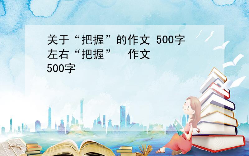 关于“把握”的作文 500字左右“把握”  作文    500字