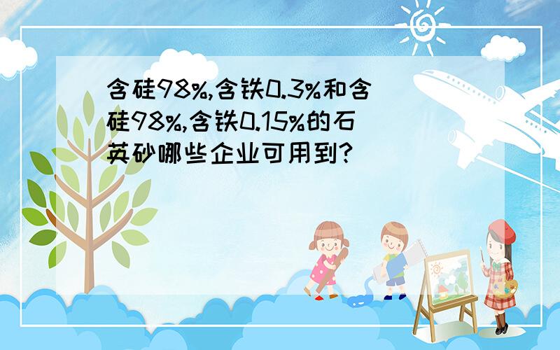 含硅98%,含铁0.3%和含硅98%,含铁0.15%的石英砂哪些企业可用到?