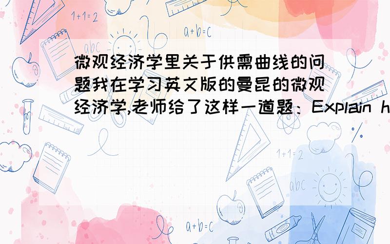 微观经济学里关于供需曲线的问题我在学习英文版的曼昆的微观经济学,老师给了这样一道题：Explain how supply and demand curves were derived.Hint:costs and consumer choice 大意可能是供给曲线和需求曲线是