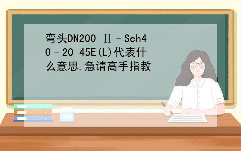 弯头DN200 Ⅱ–Sch40–20 45E(L)代表什么意思,急请高手指教