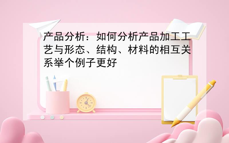 产品分析：如何分析产品加工工艺与形态、结构、材料的相互关系举个例子更好