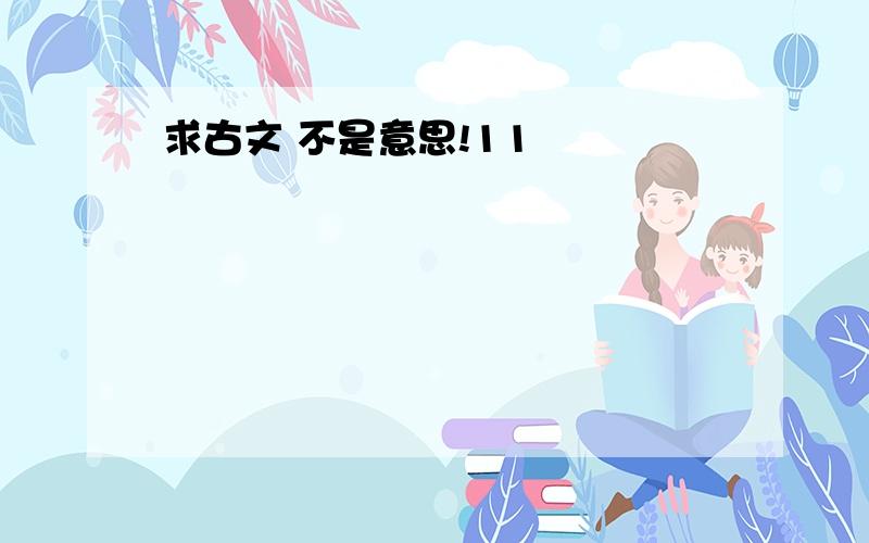 求古文 不是意思!11