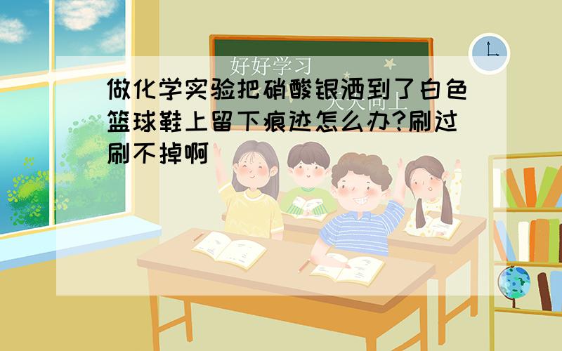 做化学实验把硝酸银洒到了白色篮球鞋上留下痕迹怎么办?刷过刷不掉啊