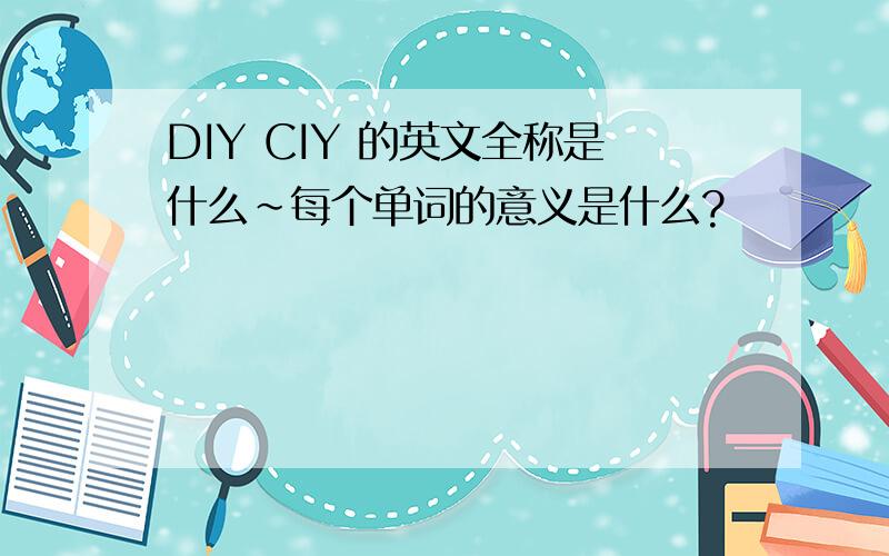 DIY CIY 的英文全称是什么~每个单词的意义是什么?