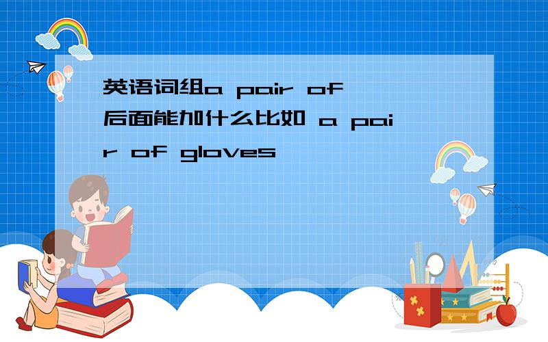 英语词组a pair of 后面能加什么比如 a pair of gloves