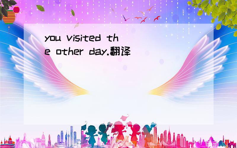 you visited the other day.翻译