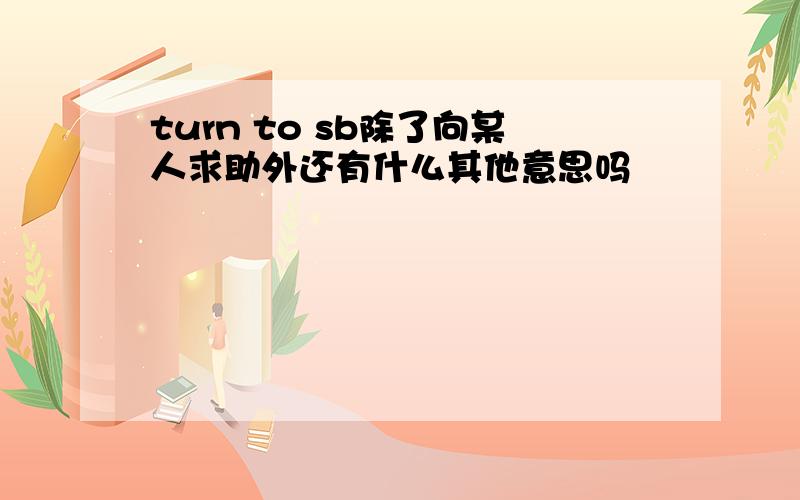 turn to sb除了向某人求助外还有什么其他意思吗