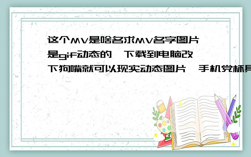 这个MV是啥名求MV名字图片是gif动态的,下载到电脑改下狗嘴就可以现实动态图片,手机党杯具