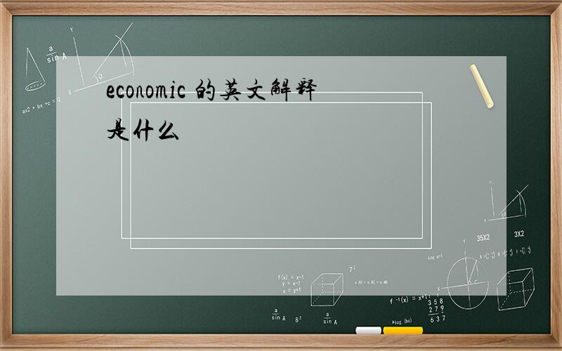 economic 的英文解释是什么