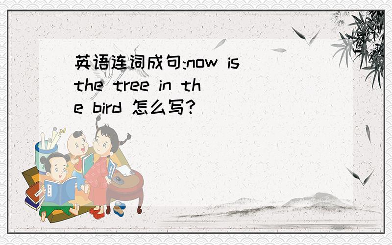 英语连词成句:now is the tree in the bird 怎么写?