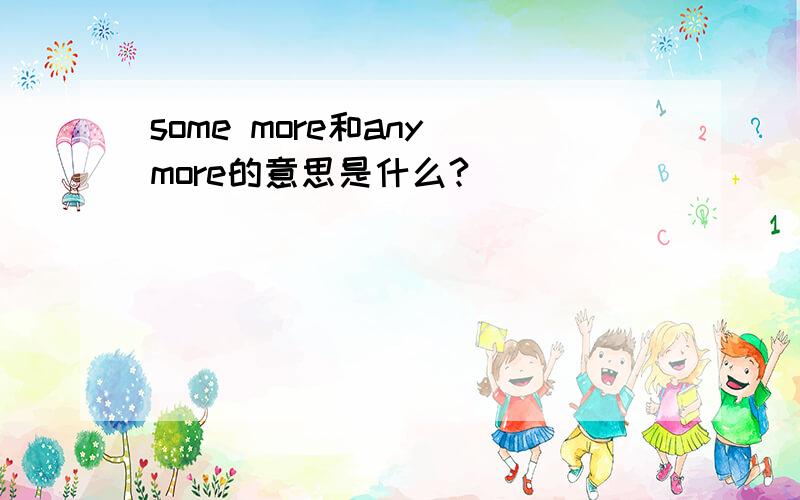 some more和any more的意思是什么?