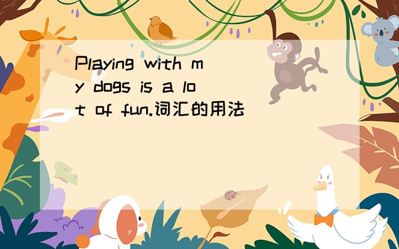 Playing with my dogs is a lot of fun.词汇的用法