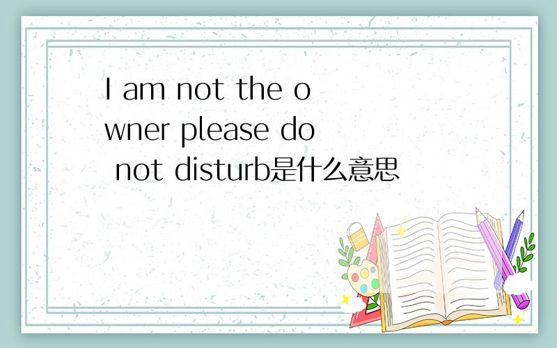 I am not the owner please do not disturb是什么意思