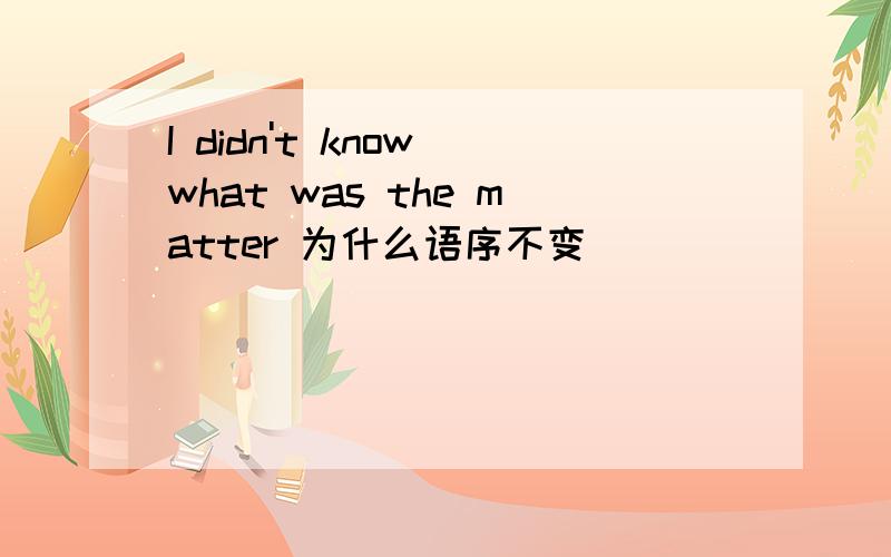 I didn't know what was the matter 为什么语序不变