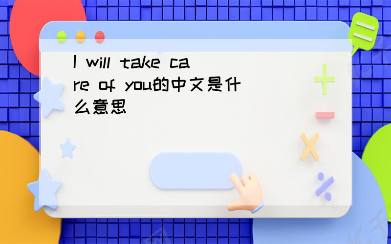 I will take care of you的中文是什么意思