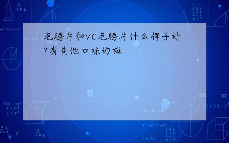 泡腾片和VC泡腾片什么牌子好?有其他口味的嘛