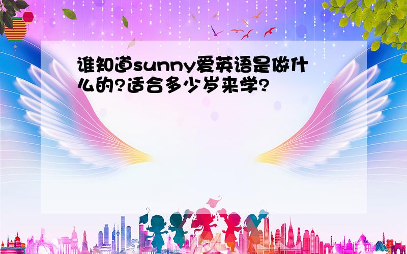 谁知道sunny爱英语是做什么的?适合多少岁来学?