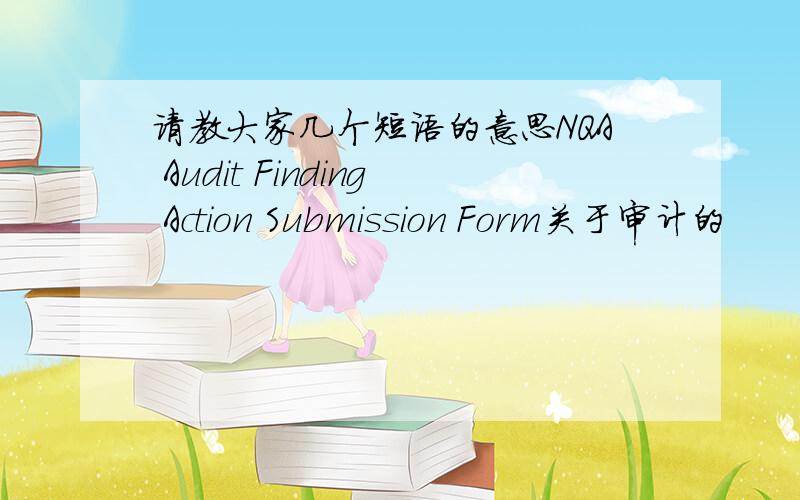 请教大家几个短语的意思NQA Audit Finding Action Submission Form关于审计的