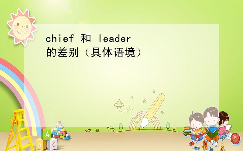 chief 和 leader的差别（具体语境）