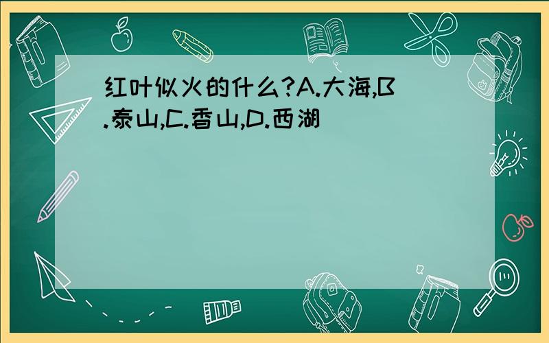 红叶似火的什么?A.大海,B.泰山,C.香山,D.西湖