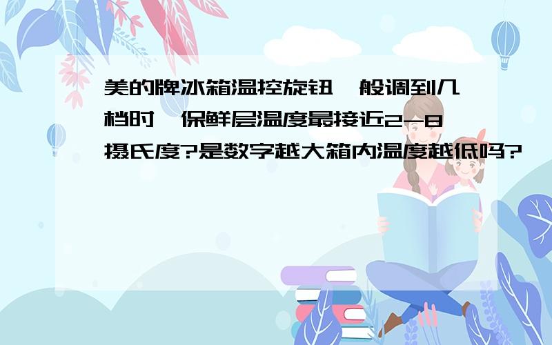 美的牌冰箱温控旋钮一般调到几档时,保鲜层温度最接近2-8摄氏度?是数字越大箱内温度越低吗?