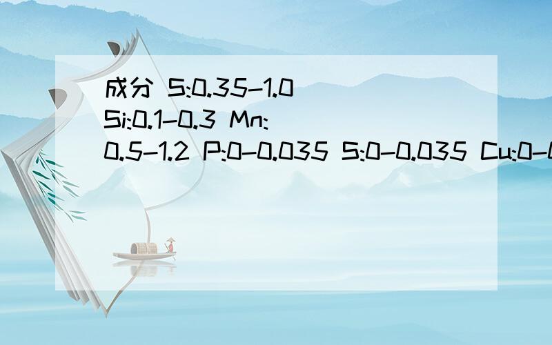 成分 S:0.35-1.0 Si:0.1-0.3 Mn:0.5-1.2 P:0-0.035 S:0-0.035 Cu:0-0.20是什么牌号