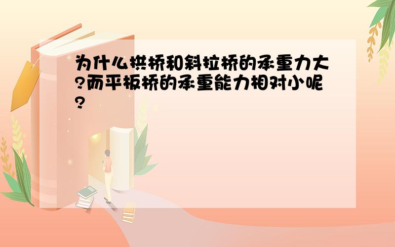 为什么拱桥和斜拉桥的承重力大?而平板桥的承重能力相对小呢?