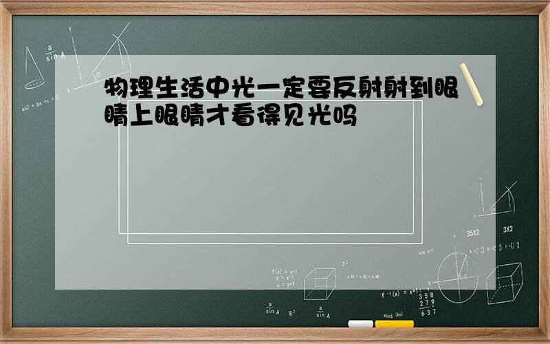 物理生活中光一定要反射射到眼睛上眼睛才看得见光吗