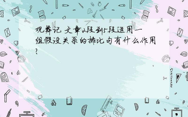 观舞记 文章2段到5段运用一组假设关系的排比句有什么作用?