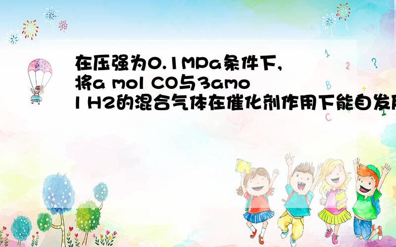 在压强为0.1MPa条件下,将a mol CO与3amol H2的混合气体在催化剂作用下能自发反应生成甲醇：CO（g）+2H2（g）⇌CH3OH（g）△H＜0根据反应Ⅱ的特点,右上图2是在压强分别为0.1MPa和5MPa下CO的转化率