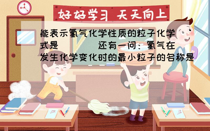 能表示氢气化学性质的粒子化学式是____还有一问：氢气在发生化学变化时的最小粒子的名称是____