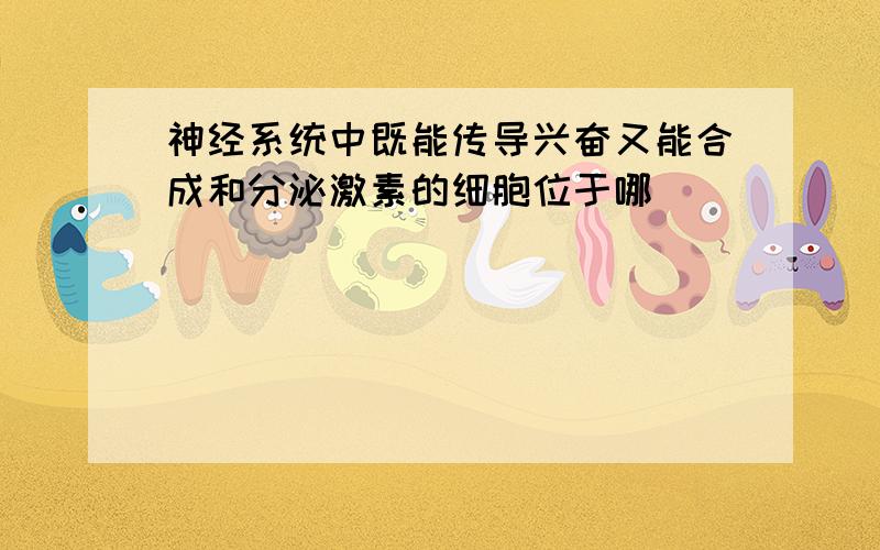 神经系统中既能传导兴奋又能合成和分泌激素的细胞位于哪